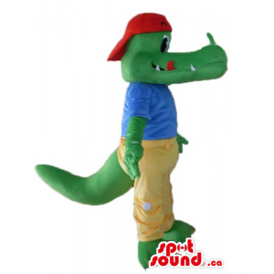 Crocodile red hat Mascot...