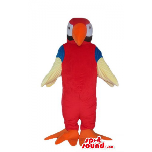 White red blue Bird Mascot...