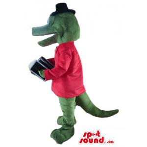 Musician crocodile in red...