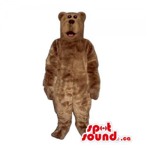Customised All Brown Plush Bear Forest Mascot With Black Nose