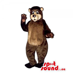Customised Brown Plush Bear Forest Mascot With Brown Belly