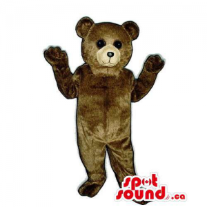 Customised Brown Teddy Bear Mascot Dressed In Overalls