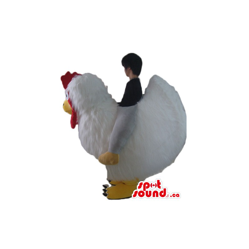 White Bird with red crest Mascot costume character fancy dress ...