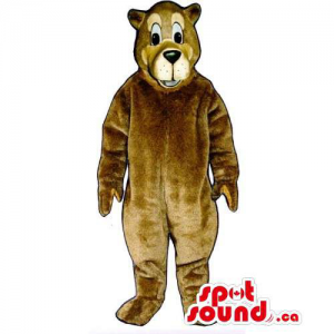 Customised Light Brown Bear Mascot With Beige Face