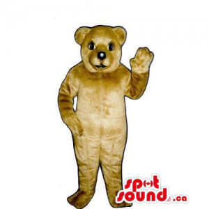 Customised And All Beige Bear Mascot With Black Nose