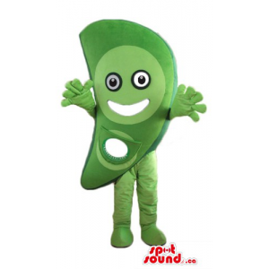 Happy green Pea Veg Mascot...