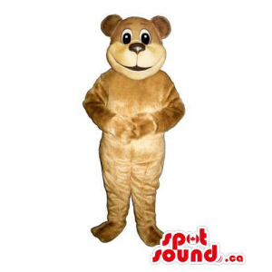 Customised Light Brown Teddy Bear Mascot With Round Face