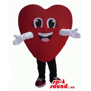 Happy red heart Mascot with...