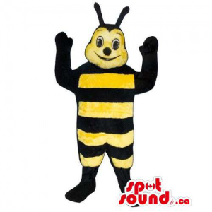 Customised Bee Insect Mascot With Stripes And Happy Face