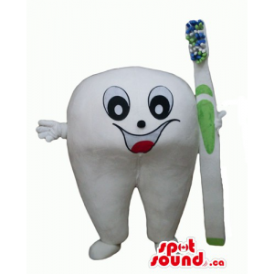 Happy white tooth Mascot...