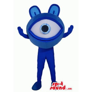 Blue one-eyed Alien Mascot...