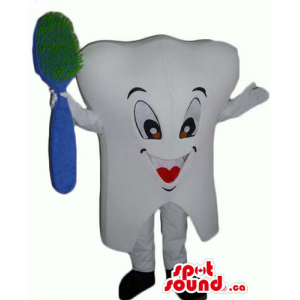 White tooth Mascot with...