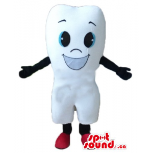 Smiling White Tooth Mascot...