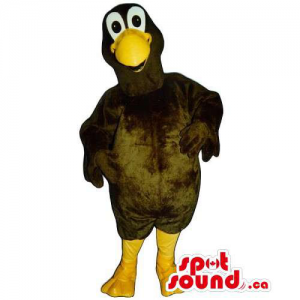 Brown Customised All Bird Mascot With Orange Legs And Beak
