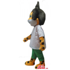 Tiger boy Mascot costume in...
