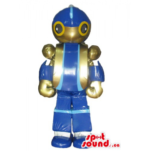 Blue and golden robot...