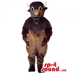 All And Customised Dark Brown Bull Animal Mascot With Beard