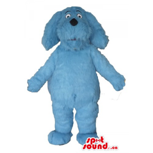 Blue long hair Dog Mascot...