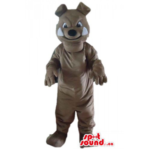 Brown Bulldog Dog Mascot...