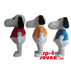 Trio of Snoopy Dogs Mascot...