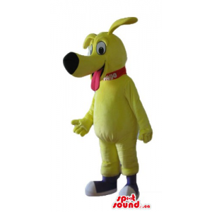Yellow happy Dog Mascot...