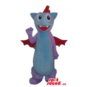 Blue purple Dragon Mascot...