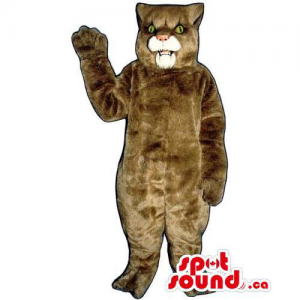 All Brown Wildcat Animal Mascot With White Mouth