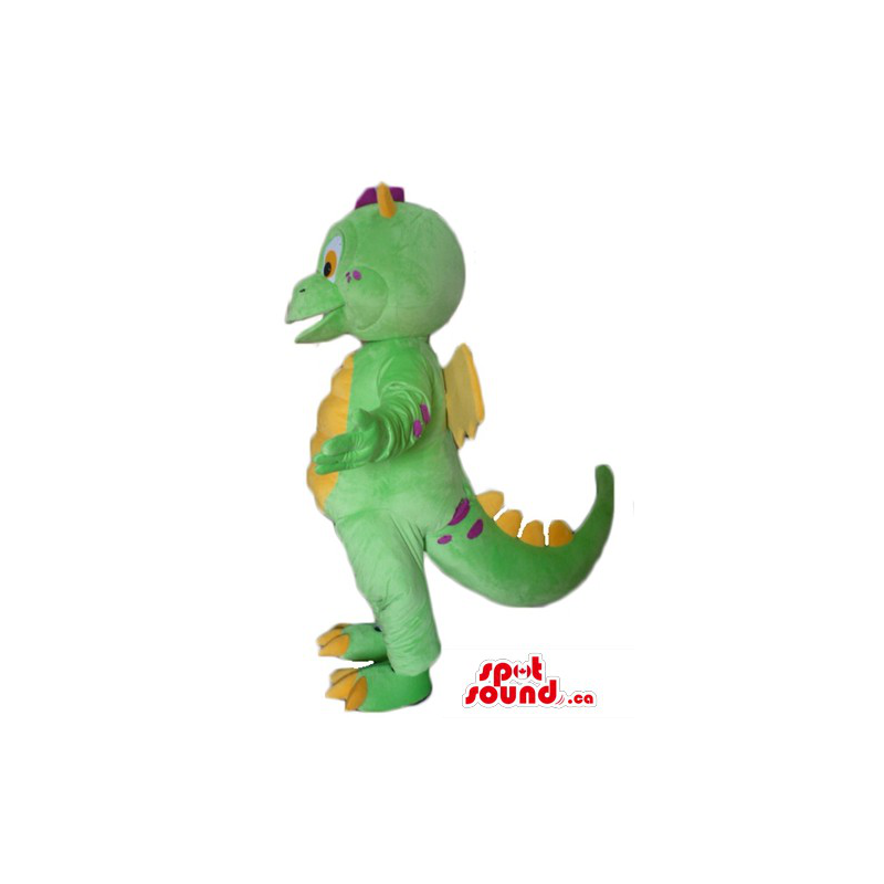 Green yellow Dragon Mascot costume cartoon character fancy dress -  SpotSound Mascots in Canada / US / Latin America Sizes L (175-180CM)