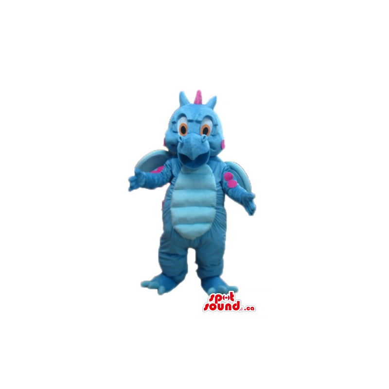 Blue Angel Dragon Mascot costume cartoon character fancy dress ...