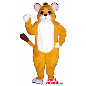 Customised Light Brown Cat Mascot With A White Belly