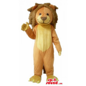 Brown happy Lion Mascot...