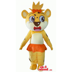 Baby cute girl Tiger Mascot...