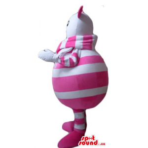 White with pink stripes...