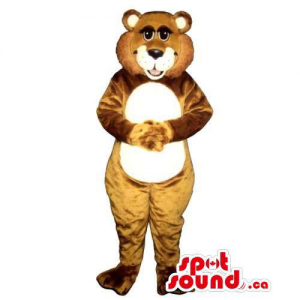 Customised Brown Bear Forest Mascot With Round White Belly