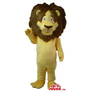 Kind yellow Lion Mascot...