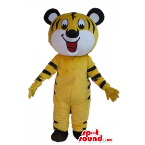 Yellow funny Tiger  Mascot...