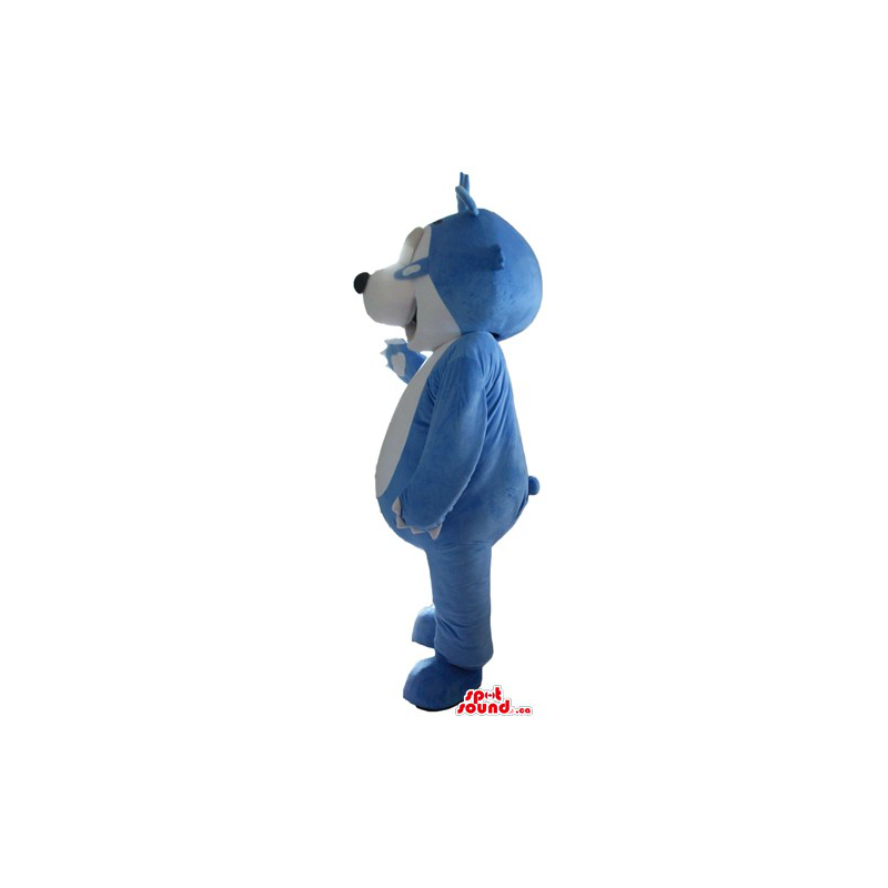Funny white and blue Polar Teddy Bear Mascot costume fancy dress -  SpotSound Mascots in Canada / US / Latin America Sizes L (175-180CM)