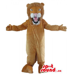 Ferocious brown Lion Mascot...