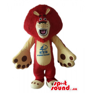 Red brown cream Lion Mascot...