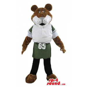 Sporty brown Bear Mascot...