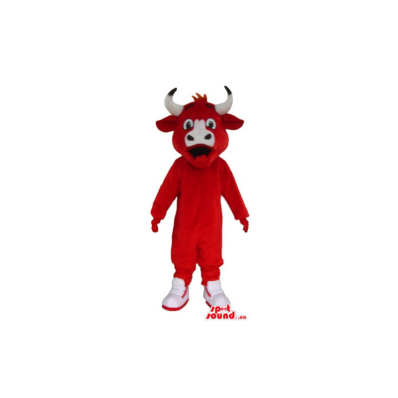 Red devil Bull Mascot costume wild animal fancy dress - SpotSound Mascots  in Canada / US / Latin America Sizes L (175-180CM)