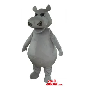 Cute gray Hippo Mascot...