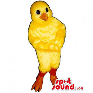 Mascota Pollo Amarillo Con Cresta Roja Personalizable