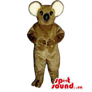 Customised All Brown Koala Animal Mascot With Round Ears