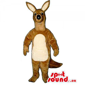 Customised Light Brown Kangaroo Animal Mascot With Beige Belly