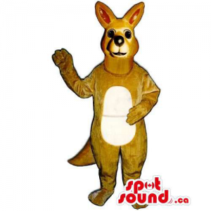 Customised Brown Kangaroo Animal Mascot With Beige Belly