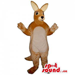 Customised Light Brown Kangaroo Mascot With Cute Face