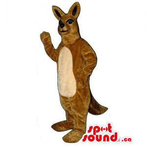 Brown Kangaroo Mascot With...