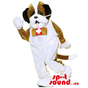 Customised Brown And White Saint Bernard Dog Mascot
