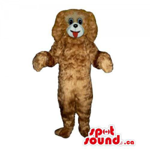 All Customised Brown Dog Mascot With Tongue And Large Ears